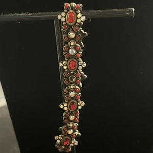 Lia Sophia Queens Ransom Red Rhinestone Zirconia Bracelet Vintage 7” M 21 - Picture 1 of 6