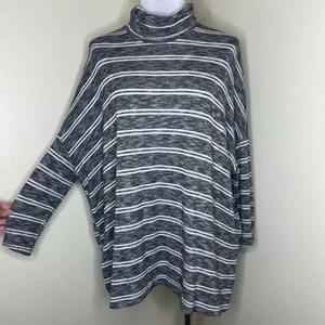 Anthropologie Postmark Turtleneck Sweater SMALL Dolman Jersey Stripe Relaxed Fit - Picture 1 of 11