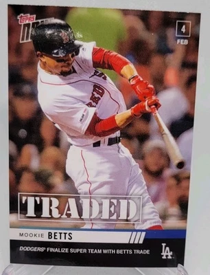 2019 Topps Now #OS-65 Mookie Betts Traded Boston To Los Angeles Dodgers 2/4/20 - Image 1 of 2