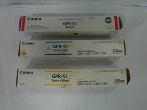 *New Lot of 3* Genuine Canon GPR-51 ImageRUNNER Toner Cartridge CMYK (V372) - Picture 1 of 4