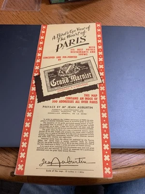 Map A Birds eye view of the Heart of PARIS Grand Marnier G.Peltier 1951 GEM - Image 1 of 4
