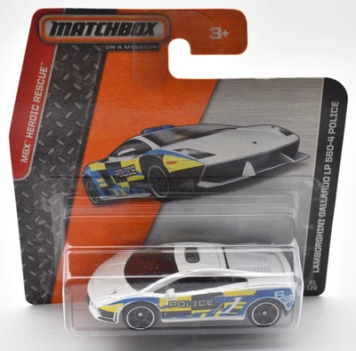 Matchbox Lamborghini Gallardo LP 560-4 Police 81/120 2014 Superfast scheda corta - Immagine 1 di 2