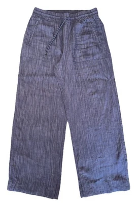 Pantalones de lino Athleta pierna ancha para mujer tiro medio alto cintura elástica tirar Foto 1 de 4