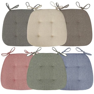 Chair Seat Pad Soft Garden Kitchen Dining Room Tie On Seat Pad Cotton Linen Pads - Picture 1 of 25