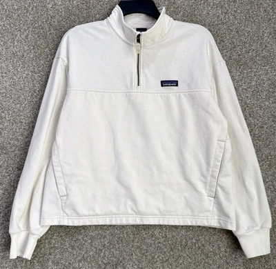 Patagonia Ahnya 有机拉链套衫运动衫女式小号天然象牙色 42151 — 第 1/4 张图片