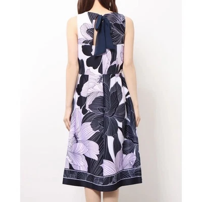 Vestido midi Roz & Ali para mujer talla 16 sin mangas floral púrpura Foto 1 de 4