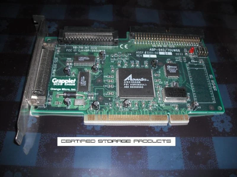 AdvanSys 940UW PCI UW SCSI Card WINDOWS UNIX ABP-940UW Grapplet 68 Controller - Image 1 of 1
