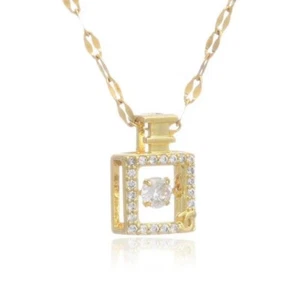 Geometrische Titan Stahl 18K vergoldet Flaschenform Charm Halsketten - Bild 1 von 5