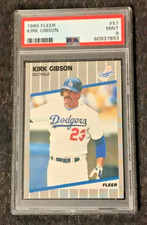 KIRK GIBSON 1989 Fleer #57 PSA 9 Mint Los Angeles Dodgers