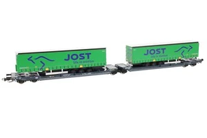 Roco 77402 CEMAT Gelenktaschenwagen Sdggmrss Jost Aufliegern Ep.VI H0 NEU+OVP - Bild 1 von 4