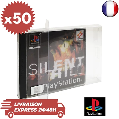 RETRO GAME CENTER 50 Boitiers Protection Crystal Box Jeux de Playstation 1 PSOne PS1 0,3 mm Neufs