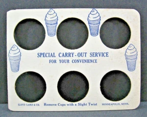 Portador de cono de helado vintage Eat It All Lloyd Laird & Co Minneapolis Mn sin usar - Imagen 1 de 2