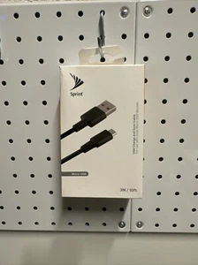 Micro USB to USB-A Charge and Sync Data Cable 3M/10FT Sprint Black - Picture 1 of 2
