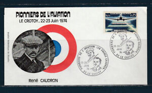 FRd enveloppe avion  pionniers de l' aviation René Caudron 80 Le Crotoy  1974