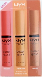 NYX Butter Gloss Lip set Creme Brulee, Fortune cookie, Madeleine (lot of 3) - Picture 1 of 8