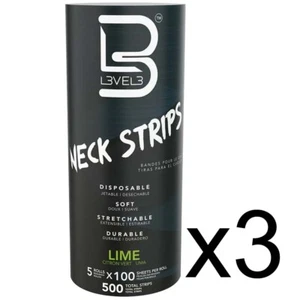 BARBER BEAUTY SALON L3VEL3 CLIENT CLOTHING HAIR NECK STRIP ROLL LIME 3 PACK - Picture 1 of 1