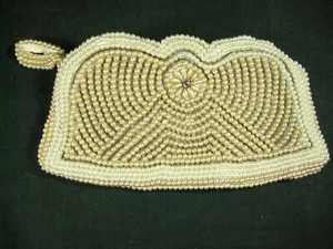 Vintage Beaded Evening Hand Bag Clutch Purse Antique - Picture 1 of 4