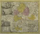 Hildburghausen Coburg Original Copperplate Map Homann 1729