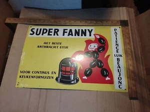 SUPER FANNY Old Anthracite Coal Advertising Metal Sign  - Picture 1 of 2