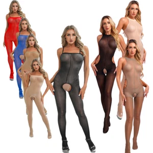 Tuta donna catsuit senza cavallo tute collant body collant abbigliamento da notte pagliaccetto - Foto 1 di 125