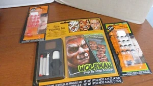 Set of 3 HALLOWEEN STICK ON FINGERNAILS & WOLFMAN MAKE-UP~New in Packages - Picture 1 of 5
