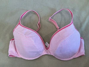 Sujetador Victoria’s Secret Rosa 36C Mezcla Algodón Candy Striper - Imagen 1 de 3