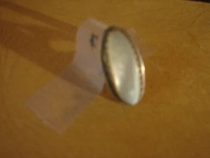 White Quartz Stone Ring Silver Tone Handmade Sz 5- 1.25" Face - Picture 1 of 2