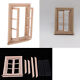 3pcs 1/12 Dollhouse Miniatur unlackiert Holz 6 Fensterrahmen Fenster