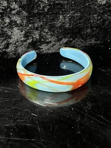 HAND BLOWN ART GLASS 3” 1” OPENING CUFF BRACELET - Picture 1 of 6