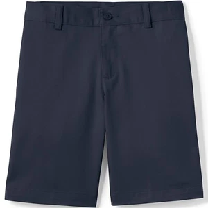 NWT Lands' End Boys Wrinkle Resistant Cotton Chino Shorts Navy Blue Size 8 , 12 - Picture 1 of 8