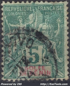 BENIN TYPE GROUPE 5c VERT N° 23 AVEC OBLITERATION - Picture 1 of 2