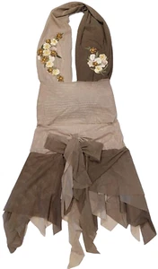 2PC Vintage Ema Savahl Halter Top & Skirt Set - Small - Mesh Fairy Flowers - Y2K - Picture 1 of 9
