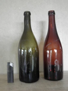 Antique Bottle glass french Mouth Blown primitive18th Liquor Spirits Liquor WINE - Picture 1 of 8