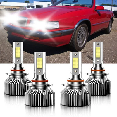 Para Chrysler TC Maserati 1989-1991 4X Faros LED 9005+9006 Alta Luz Baja Foto 1 de 4