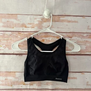 Reebok Black Racerback Sports Bra Size Small Medium Impact Active Workout Gym - Picture 1 of 4