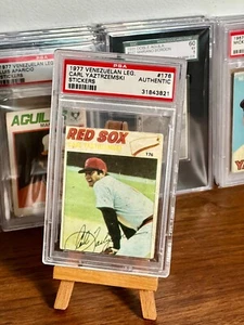 RARE Carl Yastrzemski 1977 Topps Venezuelan Sticker #176 - PSA AUTHENTIC (Pop 3) - Picture 1 of 5