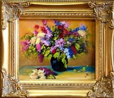 Flieder Blumen Ölgemälde Bild Bilder Gemälde Ölbilder Ölbild Mit Rahmen -G05002