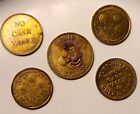 Token Coin Assortment Of (5) *Rare Old & Vintage* Arcade & Other Tokens/chips