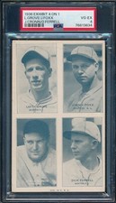 1936 EXHIBIT 4 ON 1 JIMMIE FOXX/LEFTY GROVE/JOE CRONIN/FERRELL PSA 4 VG-EX HOF