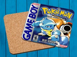 Pokemon Blau Nintendo Game Boy Untersetzer Holz Wooden Coasters - Picture 1 of 1
