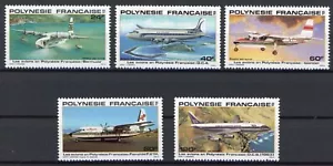 Polynesia 1979 : Planes - Good Set VF MNH Airmail Stamps - Picture 1 of 1