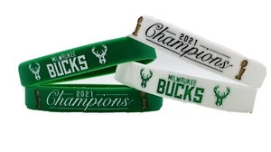 2 MILWAUKEE BUCKS 2021 Campeones Pulsera Banner GIANNIS ANTETOKOUNMPO - Imagen 1 de 2