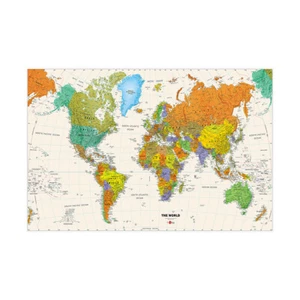 Map of The World Art Poster Canvas Print Office Decoration Picture A1 A2 - Picture 1 of 9