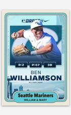 Ben Williamson NMT Custom Art Baseball Card! Seattle Mainers 2023 Draft Pick!