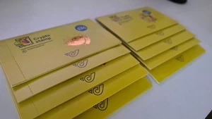 10 Briefmarken Österreich C r y p t Stamp Rhino Kitty Cat Katze alle grün 5D - Bild 1 von 3