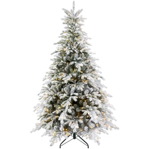 HOMCOM Árbol de Navidad Artificial 6 Pies con Ramas de Nieve Realistas, Luces LED - Imagen 1 de 18