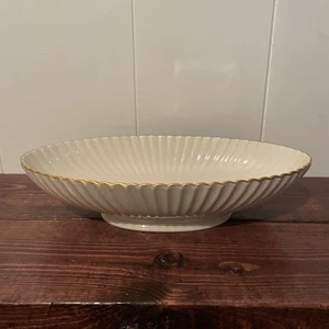 Lenox Fluted Collection ovales Herzstück 24 Karat Gold Schale - Bild 1 von 8