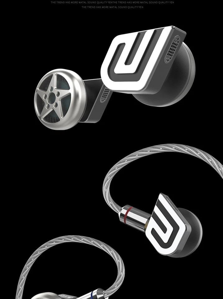 Fones de ouvido intra-auriculares Silver Wing cabo intercambiável HIFI com interface MMCX - Imagem 1 de 4