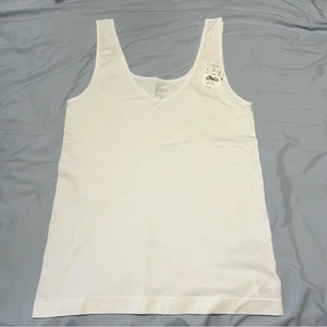 Camiseta sin mangas J Crew blanca con capas para mujer básica mediana capa base esencial nueva con etiquetas - Imagen 1 de 4