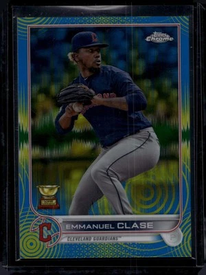 2022 Topps Chrome Sonic Emmanuel Clase Blue Yellow Sonic Pulse #/75 - Image 1 of 2